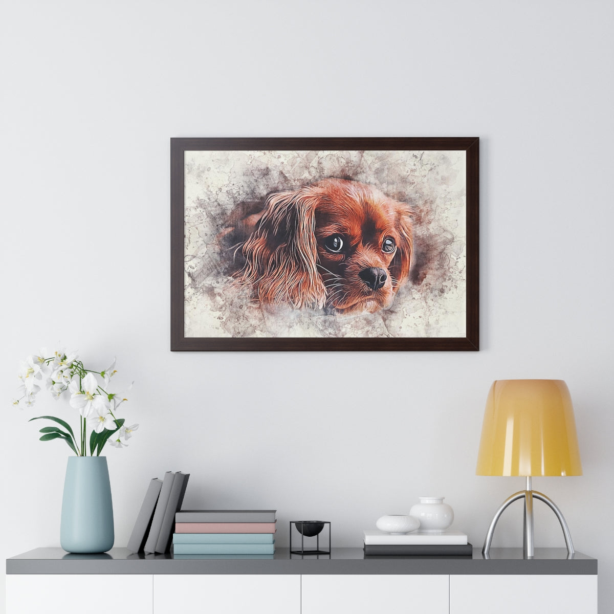 Pet Pics Watercolor- Framed Horizontal Poster