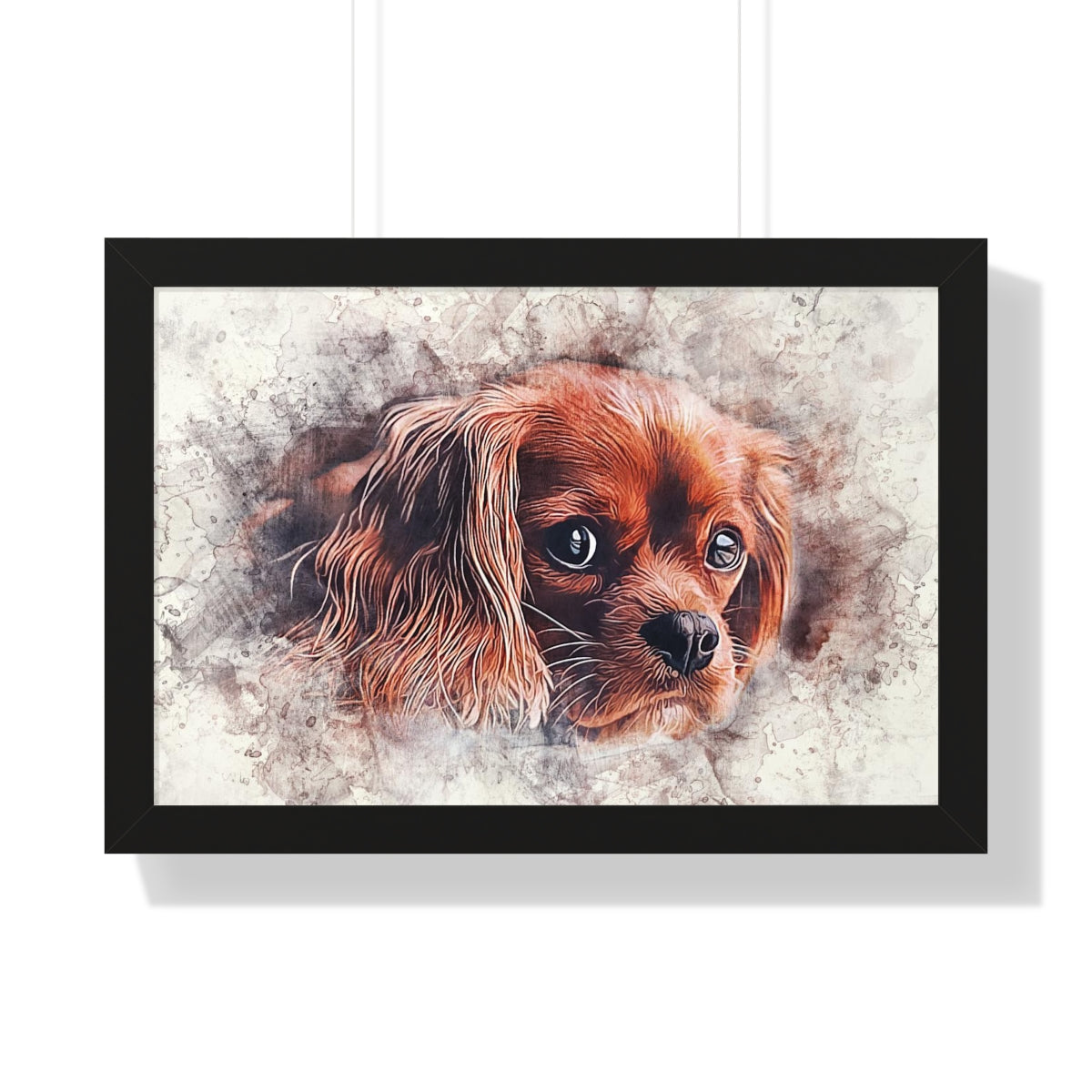 Pet Pics Watercolor- Framed Horizontal Poster