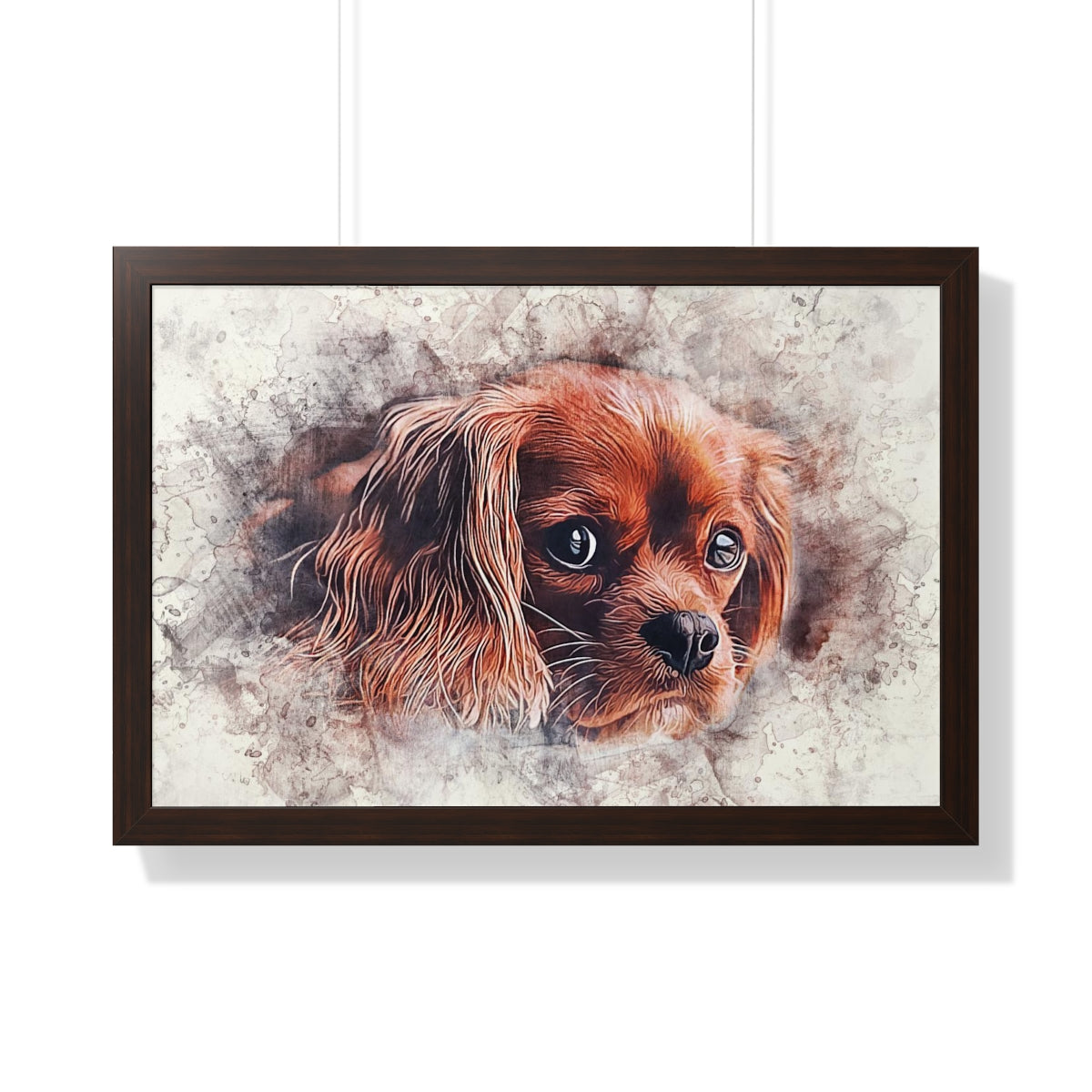 Pet Pics Watercolor- Framed Horizontal Poster