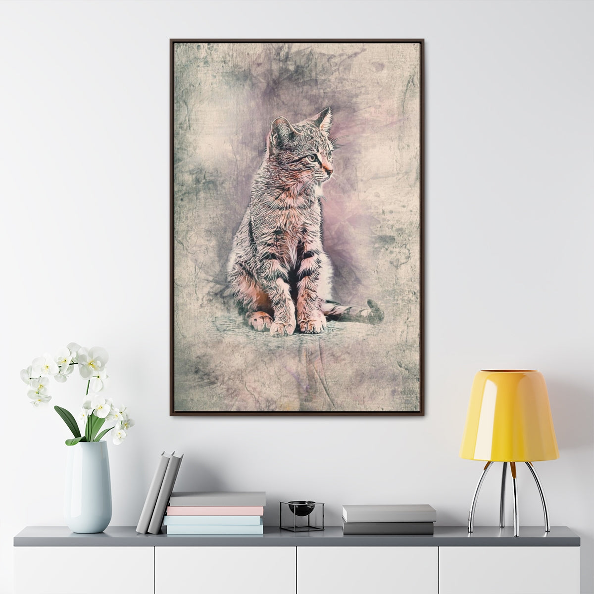 Pet Pics Watercolor - Vertical Framed Canvas