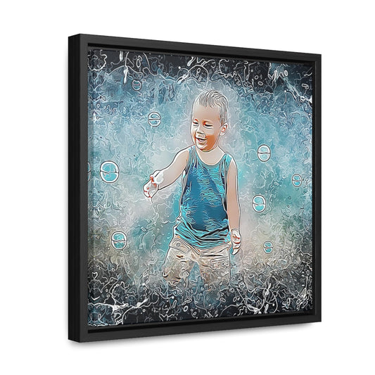 People Pics -Whimsical Abstract- Square Framed Canvas