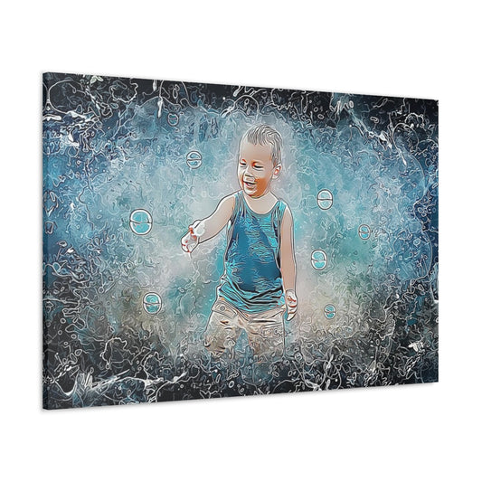 People Pics -Whimsical Abstract- Horizontal Canvas