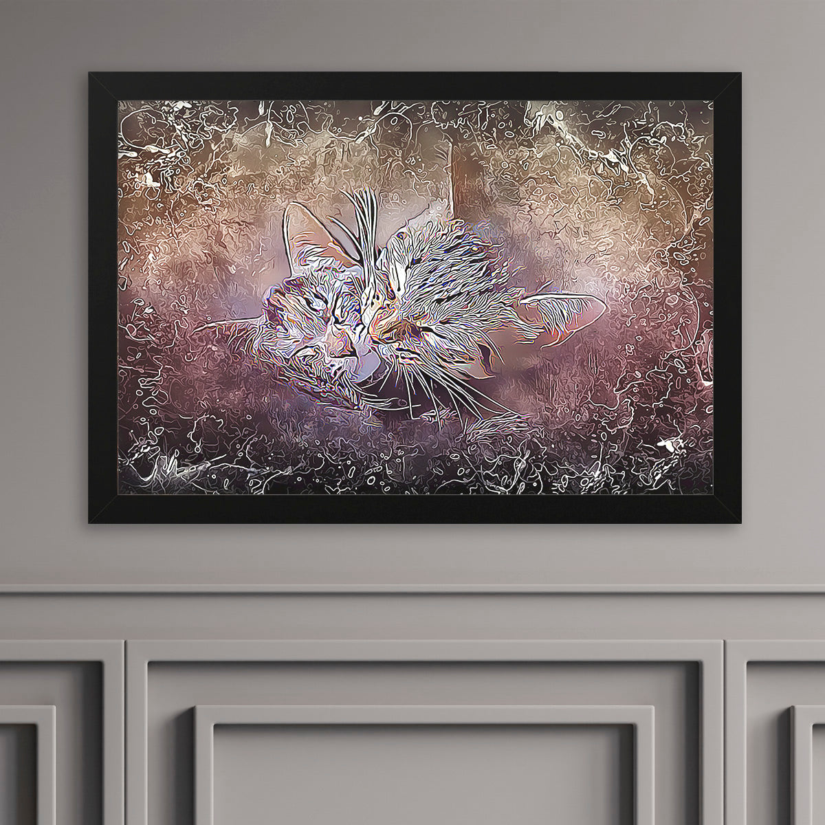 Pet Pics - Whimsical Abstract - Framed Horizontal Poster