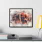Pet Pics Watercolor - Horizontal Framed Canvas