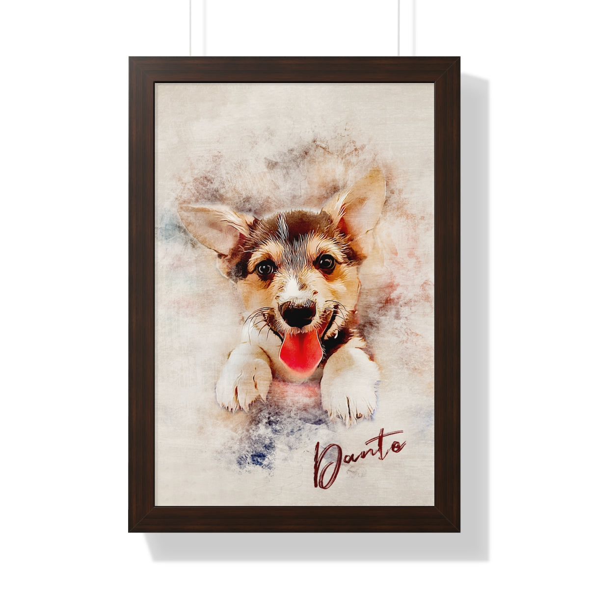 Pet Pics -Watercolor - Framed Vertical Poster