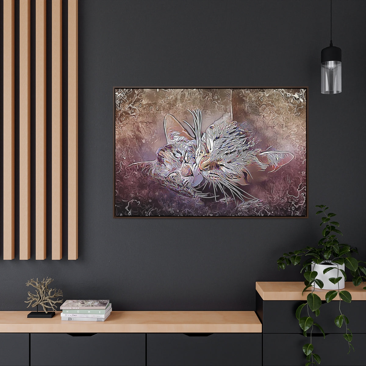 Pet Pics - Whimsical Abstract - Horizontal Framed Canvas