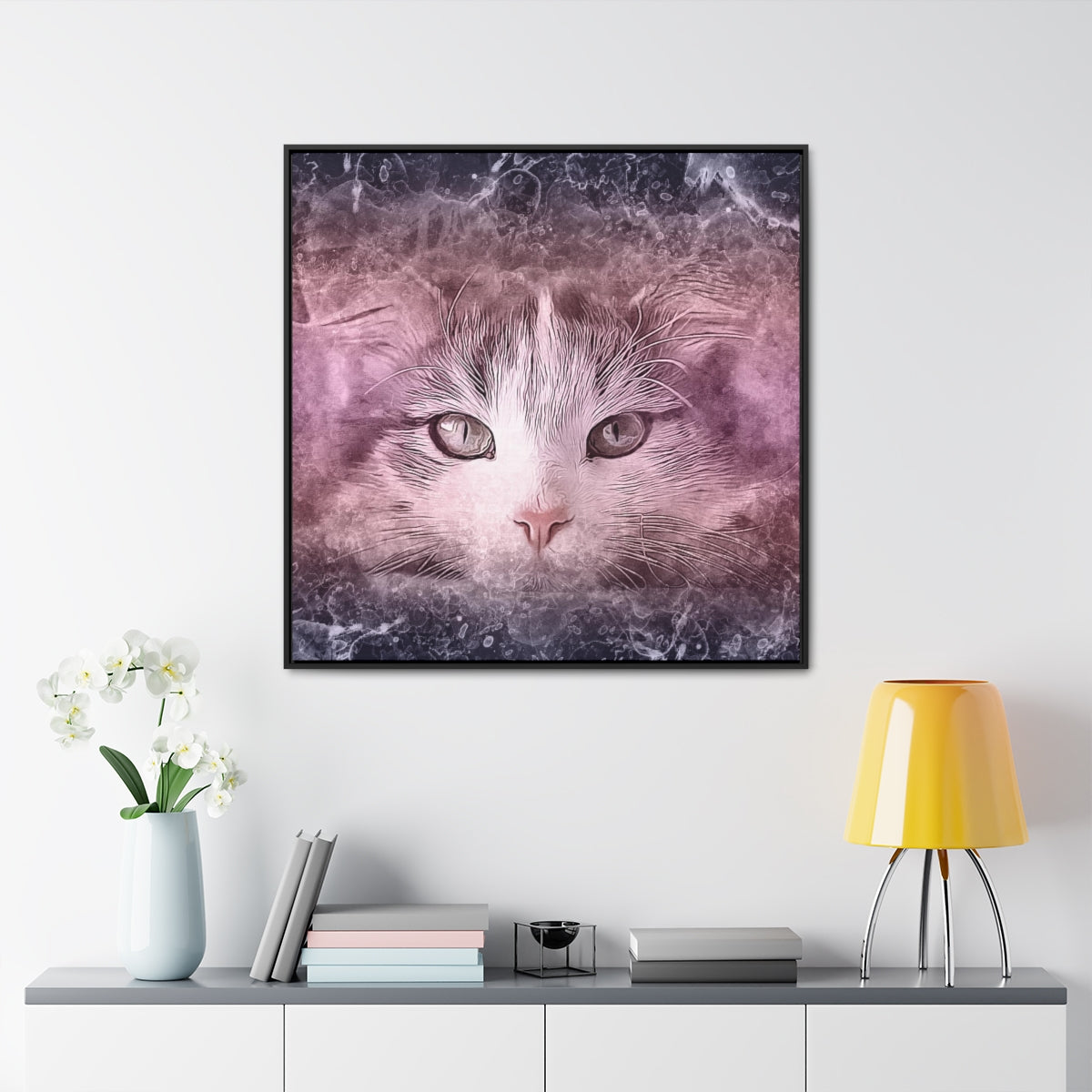 Pet Pics -Gradient Abstract - Square Framed Canvas