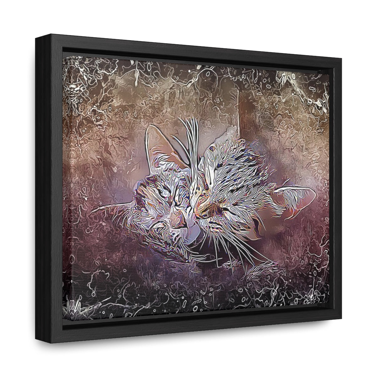 Pet Pics - Whimsical Abstract - Horizontal Framed Canvas