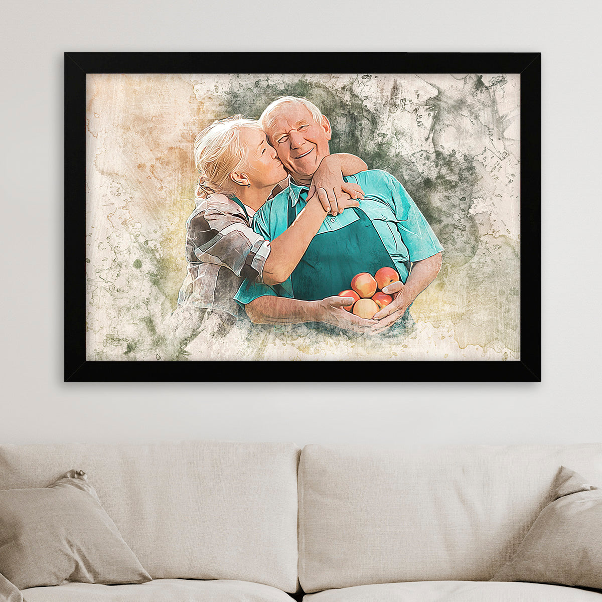 People Pics- Watercolor- Framed Horizontal Poster