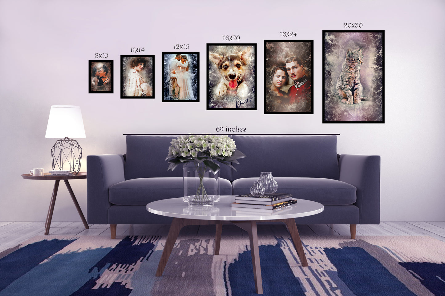 Pet Pics -Gradient Abstract - Framed Vertical Poster