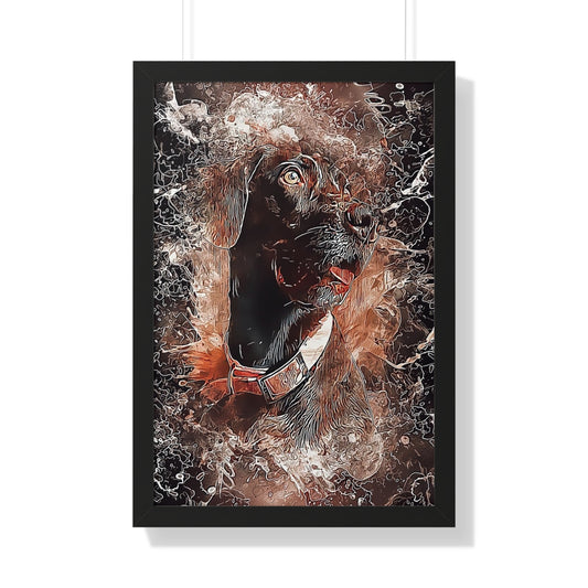 Pet Pics -Whimsical Abstract - Framed Vertical Poster