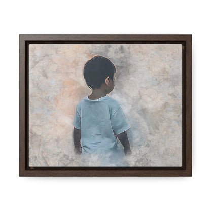 People Pics Watercolor - Horizontal Framed Canvas