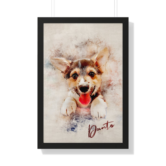 Pet Pics -Watercolor - Framed Vertical Poster