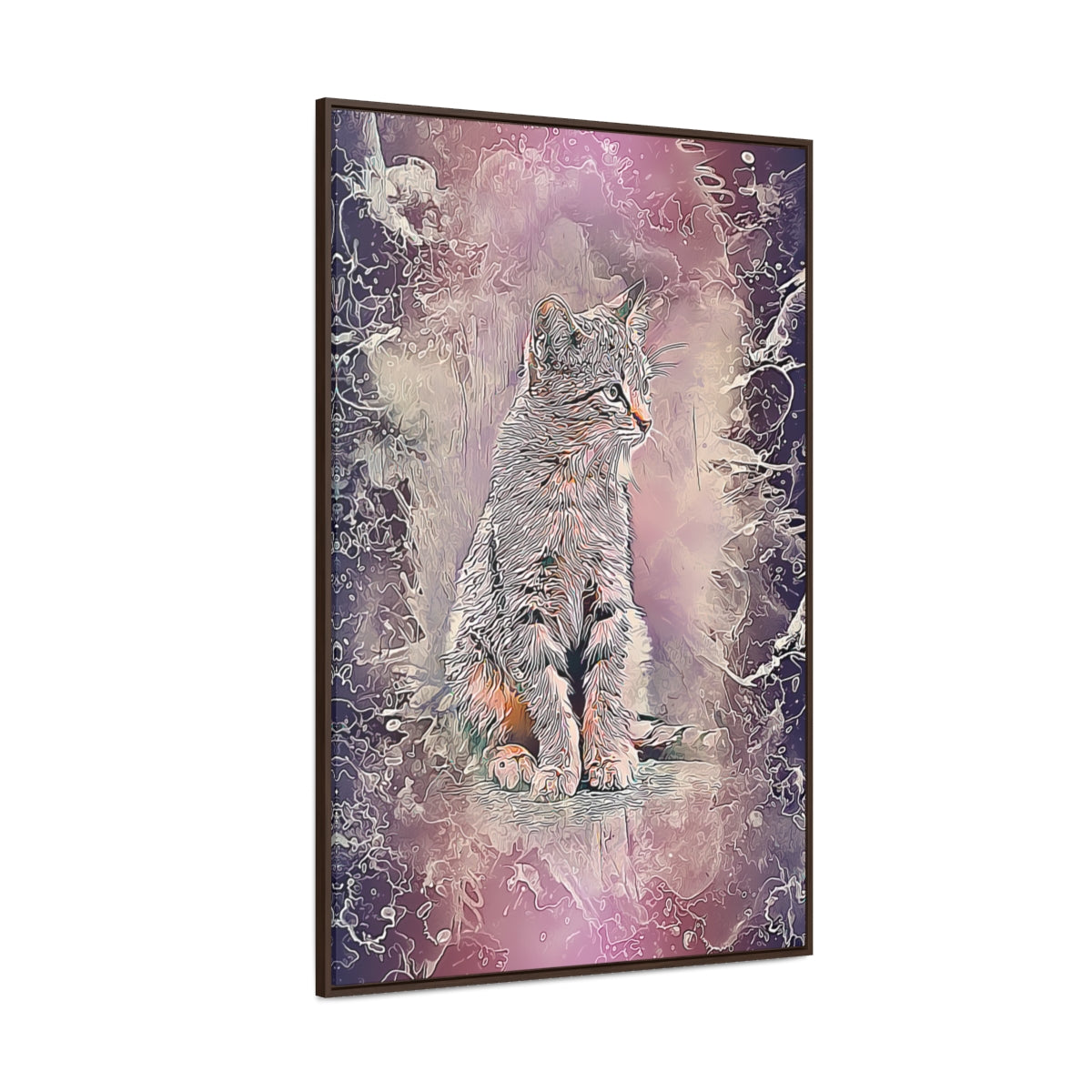 Pet Pics - Whimsical Abstract- Vertical Framed Canvas