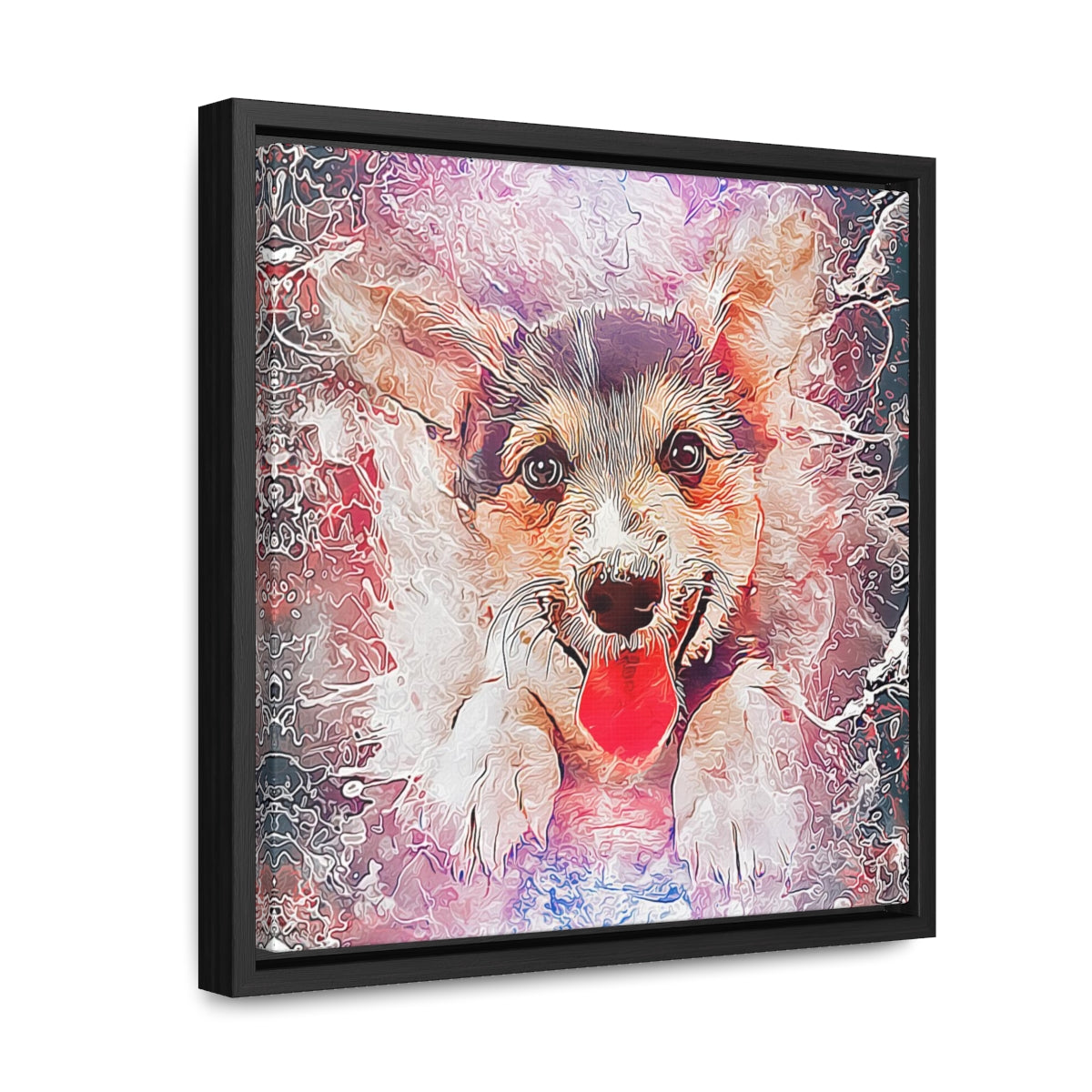 Pet Pics -Whimsical Abstract - Square Framed Canvas
